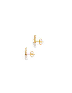 Studs: Double Pearl Stud - Gold