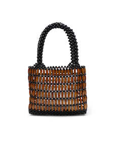 All Accessories: Beaded Bag - Black/Tan