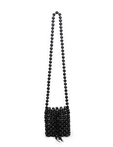 All: Beaded Cross Body Bag - Black