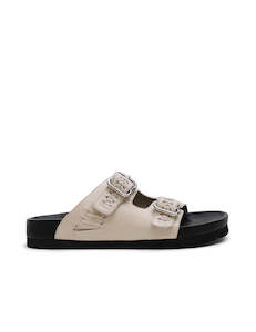 Buckle Sandal - Woven Cream