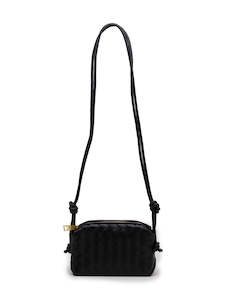 Woven Dumpling Bag - Black
