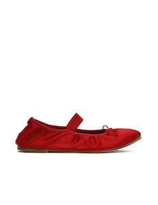 Ballet Flats: Ballet Flat - Chilli Satin