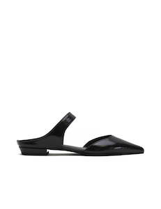 Pointed Mule Shiny Black