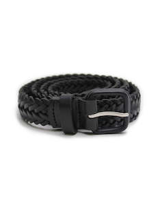 Belts: Thin Woven Belt - Black