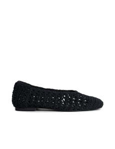 Crochet Ballet Flat Black