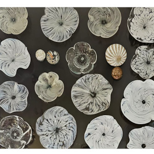 Glass Wall Art: White Flower Wall Art Panel Large