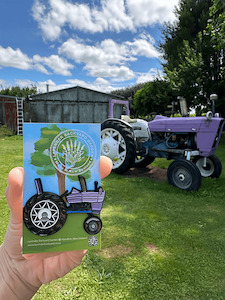 M Jeng Design: Lavender Purple Tractor Fridge Magnet