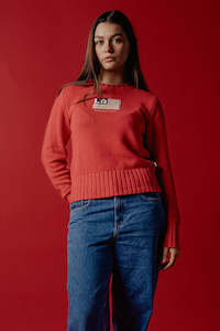 KNITS: Wide Rib USA Flag Knit | Washed Red