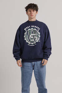 SWEATSHIRTS: Vintage West School Crewneck XL