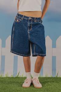 PANTS/JEANS: Baggy Denim Short | Dark Blue Wash
