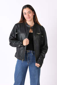 Vintage Black Harley Davidson Leather Motorcycle Jacket M