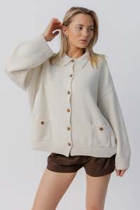 Carmel Knit Cardigan | White