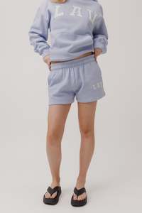 LAV Applique Fleece Short | Coastal Blue