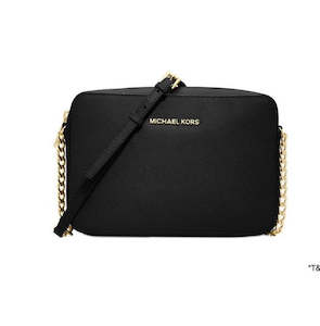 Designer Bags Wallets: Michael Kors Jet Set Large East West Crossbody Bag (Black)