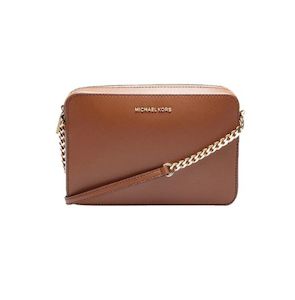 Designer Bags Wallets: Michael Kors Jet Set Large Saffiano Leather Crossbody Bag (Acorn)