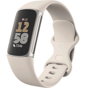 Watches: Fitbit Charge 6 - Porcelain/Silver Aluminium