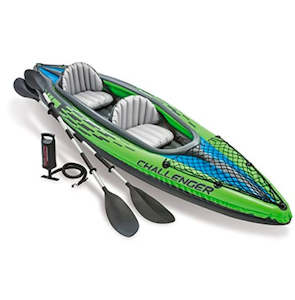 Kayaks: Intex Challenger Kayak, Man Inflatable Canoe with Aluminum Oars and Hand Pump