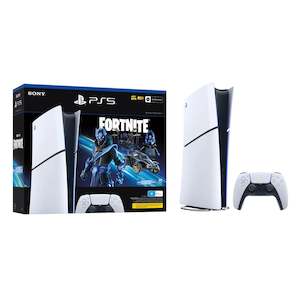 Gaming Console 1: PS5 PlayStation 5 Slim Digital Fortnite Cobalt Star Bundle