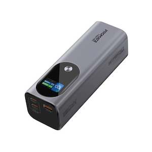 Phone Accessories: Promate Dynamix Promate TITAN-160 27600mAh 160W Ultra Compact Aluminium PD3.1 Power Bank withLCDScreen.Supports 1x 100W & 1x 140W USB-C Ports & 1x 22.5W QC USB-A Ports. Charge 3x Devices at the Same Time.