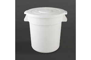 Cooking Kitchen Appliances: Vogue Polypropylene Round Container Bin White 38Ltr - Ingredient Bins (GG792) - GG792