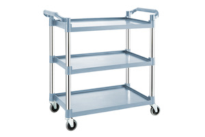 Cooking Kitchen Appliances: 3 Tier Service Cart Trolley Restaurant Kitchen Food Serving Catering Large Shelf 300kg Capacity with Locking Wheels Hotel Restaurant Utility Cart