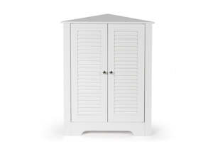 Cooking Kitchen Appliances: Costway Home Office Storage Cabinet 3 Tier Corner Cupboard w/ Height-Adjustable Shelf White