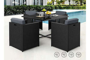 ALFORDSON Outdoor Dining Set 5 PCS Table Chairs Patio Lounge Wicker Furniture