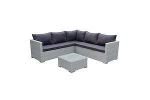 4pc Lounge Set Outdoor Sofa Furniture Rattan Wicker Corner w Table Garden Patio