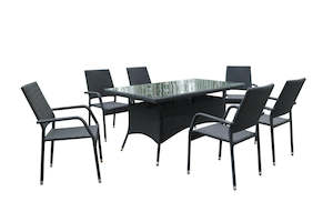 7Pcs Outdoor Dining Set Furniture Chair Table Rattan Wicker Lounge Patio Stylish