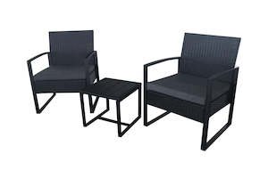 3pc Lounge Set Outdoor Furniture Rattan Wicker Chair Coffee Table Garden Patio Balcony