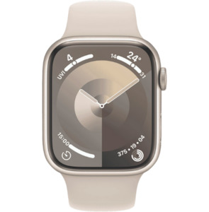 Apple Watches: Apple Watch Series 9 GPS 45mm Starlight Aluminium Case with Starlight Sport Band - M/L