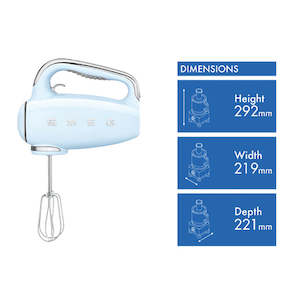Smeg Mixers Food Processors: Smeg Digital Hand Mixer Pastel Blue