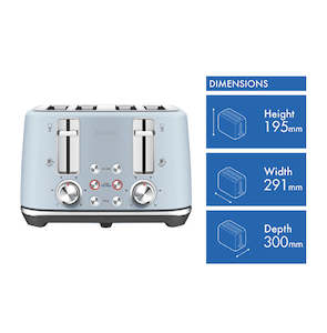 Breville The Toast Set 4 Slice Toaster Pale Dusky Blue
