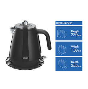 DeLonghi Eclettica 1.7 Litre Kettle Bold Black