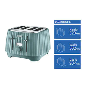 DeLonghi Ballerina 4 Slice Toaster Laguna Green