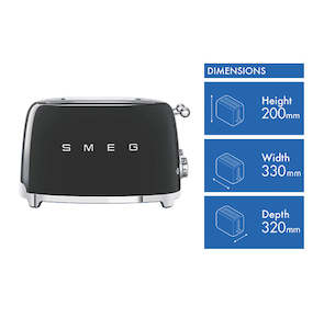 Smeg TOASTER 50's STYLE 4 SLOT BLACK