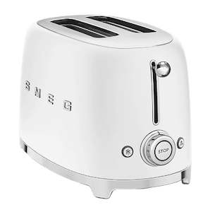 Smeg Toasters Kettles: Smeg 50's Style 2 Slice Toaster Matte White