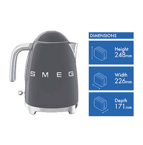 Smeg Toasters Kettles: Smeg 50's Style 1.7 Litre Kettle Grey
