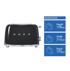 Smeg 50's Style 2 Slice Toaster Black