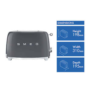 Smeg 50's Style 2 Slice Toaster Grey
