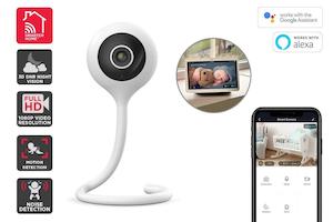 Cameras Home Security Monitoring Baby Monitors: Kogan SmarterHome Smart Baby Monitor Security Camera (White)