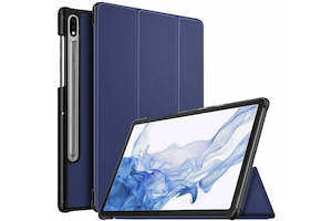 Tablet Accessories: For Samsung Galaxy Tab S8 SM- X700 /X706 11 inch Case Folio Leather Smart Magnetic Flip Stand Case Cover (Navy Blue)