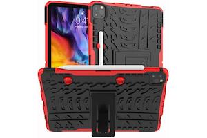 Tablet Accessories: For Apple iPad Pro 11 2020 Case, iPad Pro 11 2nd Gen Kickstand Shockproof Heavy Duty Tough Protective Rugged Cover (Red)