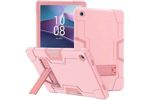 Tablet Accessories: For Lenovo Tab M10 Plus 3rd Gen 10.6 Inch 2022 TB125FU /TB128FU /TB128XU Hybrid Fancy Shockproof Heavy Duty Kickstand Case Cover (Rose Gold)
