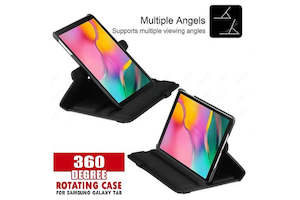 Tablet Accessories: For Samsung Galaxy Tab A 10.1 2019 Cover, Tab SM-T510 / T515 Leather Smart 360 Rotate Flip Stand Case Cover (Black)