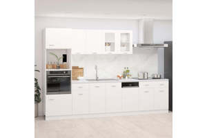 Cooking Kitchen Appliances: 7 Piece Kitchen Cabinet Set White Engineered Wood vidaXL