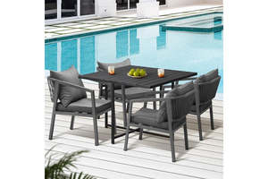 Camping: Livsip 4 Seater Outdoor Dining Set Black Table