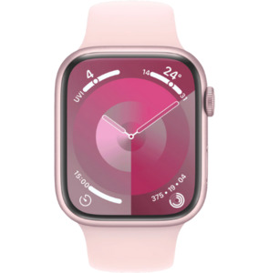 Apple Watches: Apple Watch Series 9 GPS 41mm Pink Aluminium Case with Light Pink Sport Band - S/M