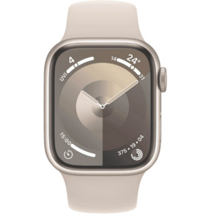 Apple Watches: Apple Watch Series 9 GPS 41mm Starlight Aluminium Case with Starlight Sport Band - S/M