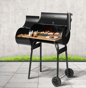 Outdoor Travel Garden Outdoor Living Outdoor Cooking Bbq: Grillz 2-In-1 BBQ Grill Offset Charcoal Smoker